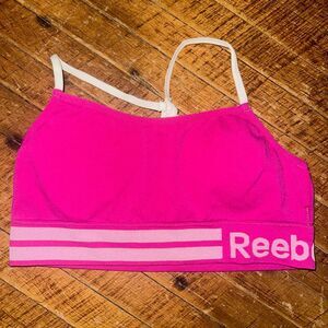Reebok girls L barbiecore athletic sporty strappy bra